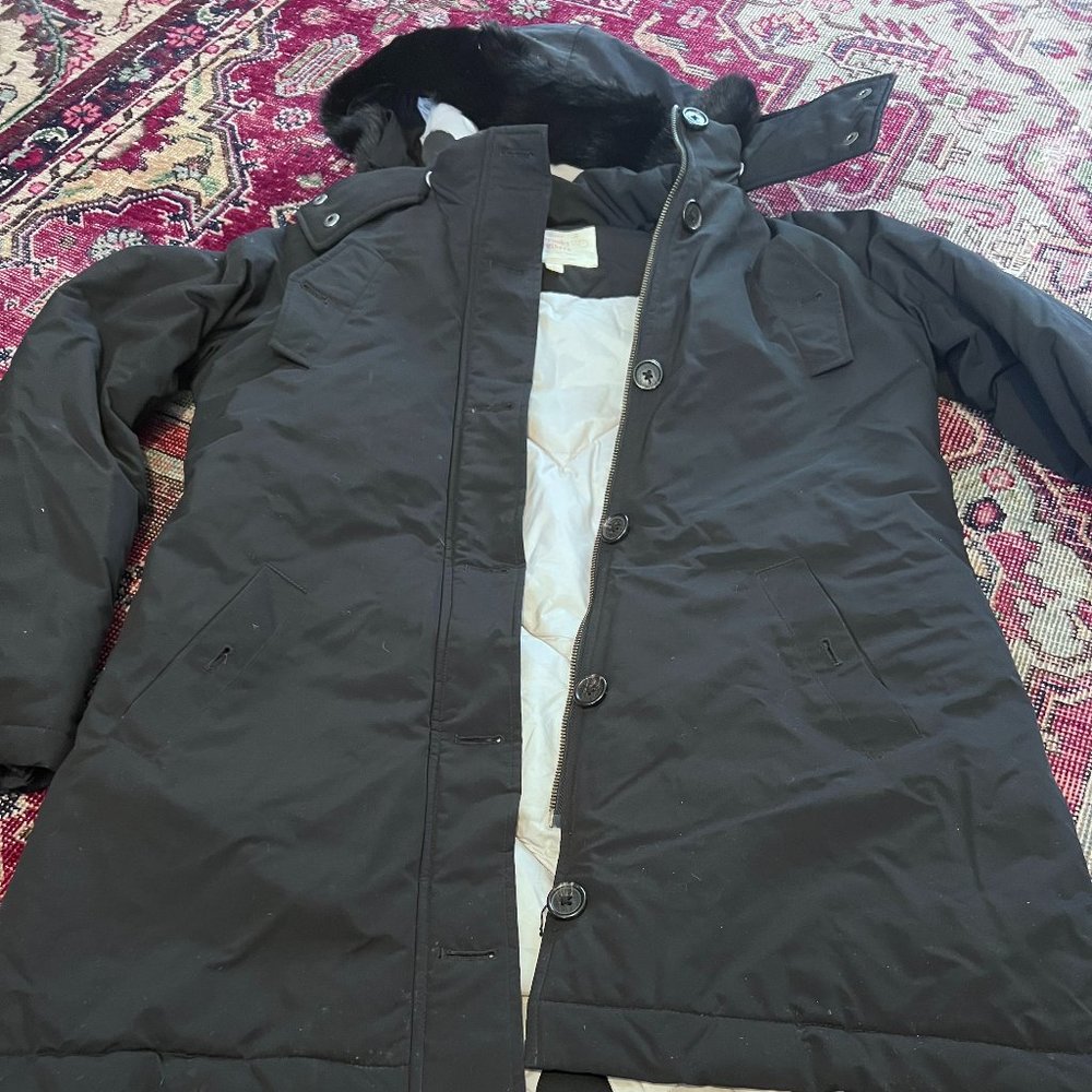 Brooks Brothers Winter Coat with Rabbit Fur Trim Size 4